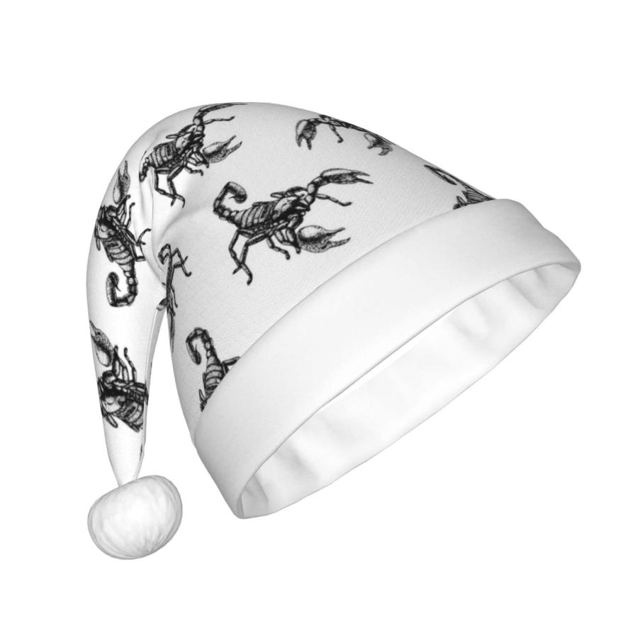 【並行輸入品】PooLpO Christmas Hat Balck Scorpion Santa Cap Plush Xmas Hat For_6