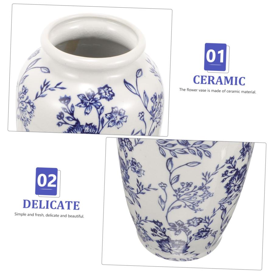 【並行輸入品】VOSAREA Blue and White Porcelain Vase Chinese Ceramic Vase Cente_9