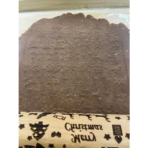 【並行輸入品】1.efo Embossed Rolling Pin with Engraved Christmas Design   Decoの画像