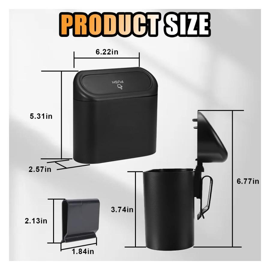 【並行輸入品】GLSOWEE ミニ車用ゴミ箱 蓋付き 小型自動車ダストビン ごみ箱 1パック 防水 漏れ防止 車用収納ボックス カーアクセサリー |  | 03