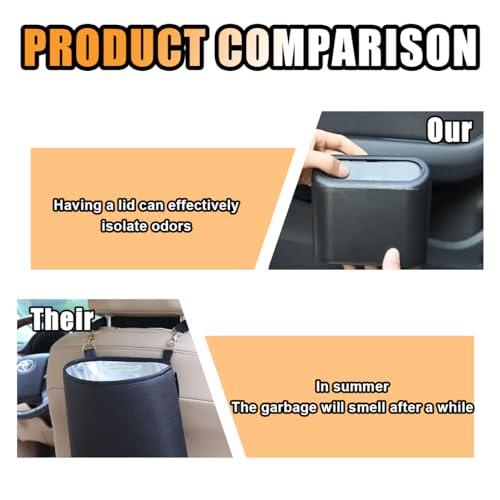 【並行輸入品】GLSOWEE ミニ車用ゴミ箱 蓋付き 小型自動車ダストビン ごみ箱 1パック 防水 漏れ防止 車用収納ボックス カーアクセサリー |  | 07