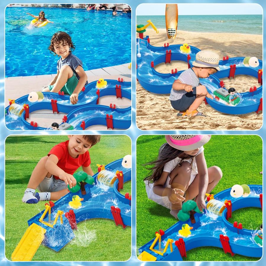 【並行輸入品】VATOS Outdoor Water Table Toy for Kids   62Pcs Large Water Parkの画像