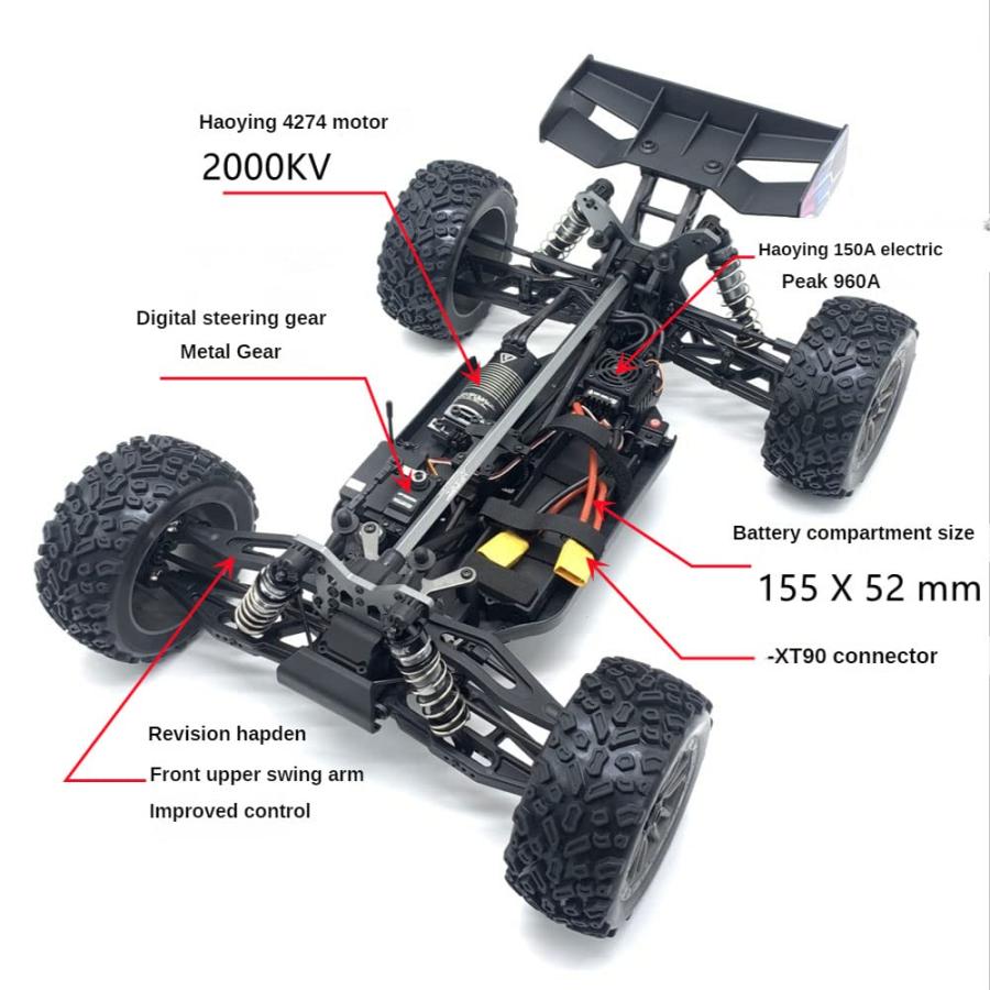 並行輸入品】HJLXMF 1/8 RC Drift Car 110KM/H Full
