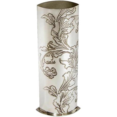 並行輸入品】中くらい 9インチ ピューター 花用花瓶 全体にアカンサス