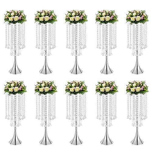 【並行輸入品】TianQinLang 10PCS Wedding Centerpieces Stand Tall Metal Flower Cの画像
