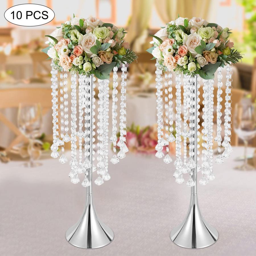 【並行輸入品】TianQinLang 10PCS Wedding Centerpieces Stand Tall Metal Flower Cの画像