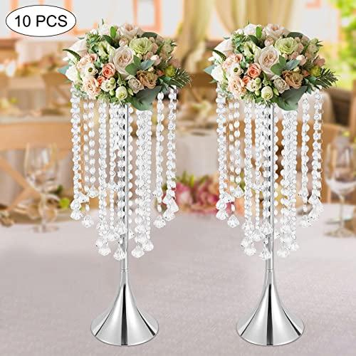 【並行輸入品】TianQinLang 10PCS Wedding Centerpieces Stand Tall Metal Flower Cの画像