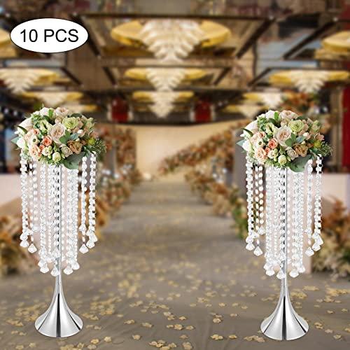 【並行輸入品】TianQinLang 10PCS Wedding Centerpieces Stand Tall Metal Flower Cの画像