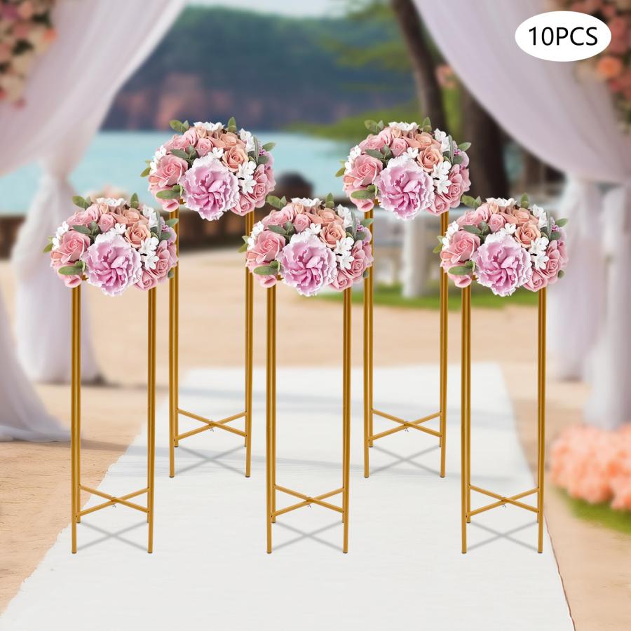 【並行輸入品】BANLICALI 10Pcs Wedding Flower Stand， Modern 29.9in Tall Metal C_3