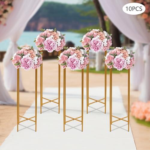 【並行輸入品】BANLICALI 10Pcs Wedding Flower Stand， Modern 29.9in Tall Metal C_4
