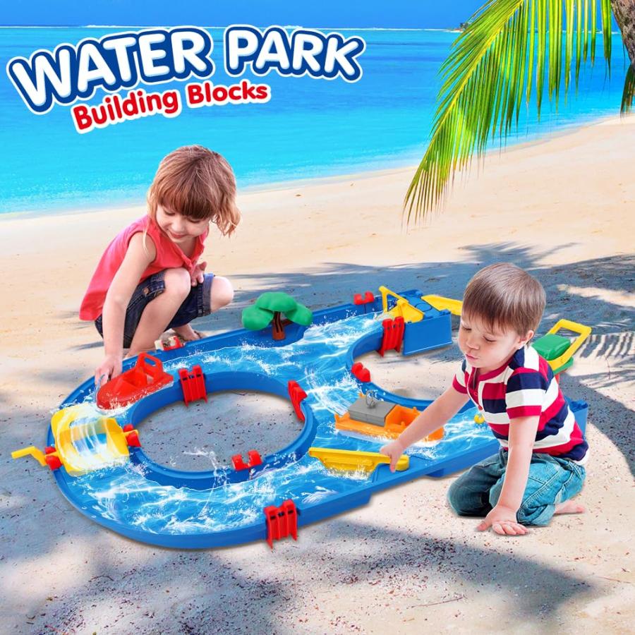 【並行輸入品】VATOS Kids Water Table Toy Outdoor in Summer, 39pcs DIY Mini Watの画像