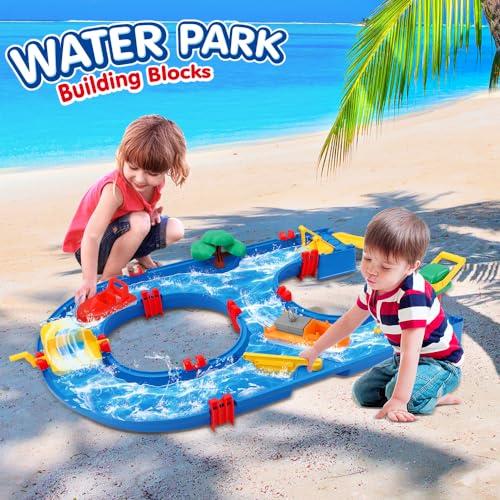 【並行輸入品】VATOS Kids Water Table Toy Outdoor in Summer, 39pcs DIY Mini Watの画像