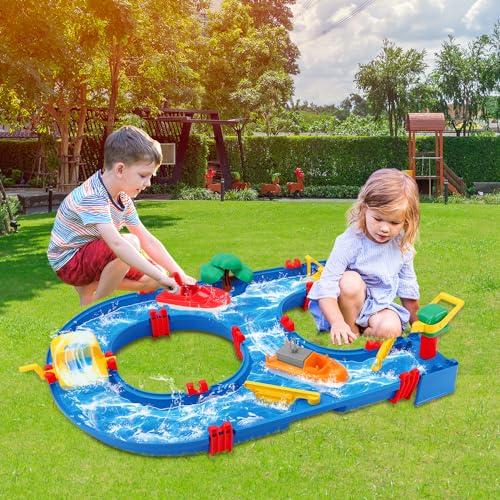【並行輸入品】VATOS Kids Water Table Toy Outdoor in Summer, 39pcs DIY Mini Watの画像