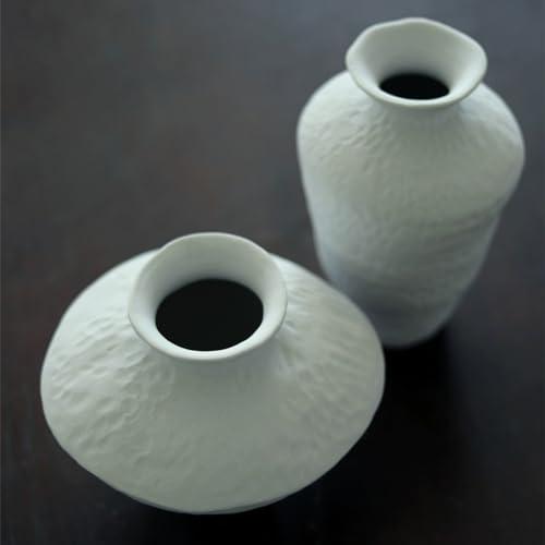 並行輸入品】GeLive ワビサビ セラミック花瓶 白 素朴な花瓶 景徳鎮