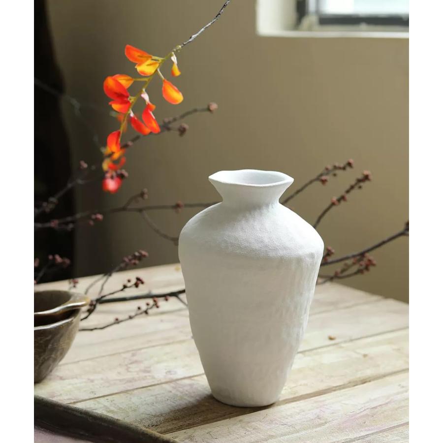 並行輸入品】GeLive ワビサビ セラミック花瓶 白 素朴な花瓶 景
