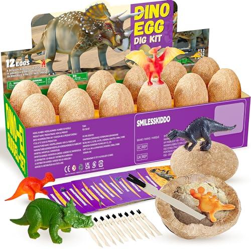 【並行輸入品】SMILESSKIDDO Dinosaur Eggs Excavation Dig Kit 12 Pack Dino Egg_1