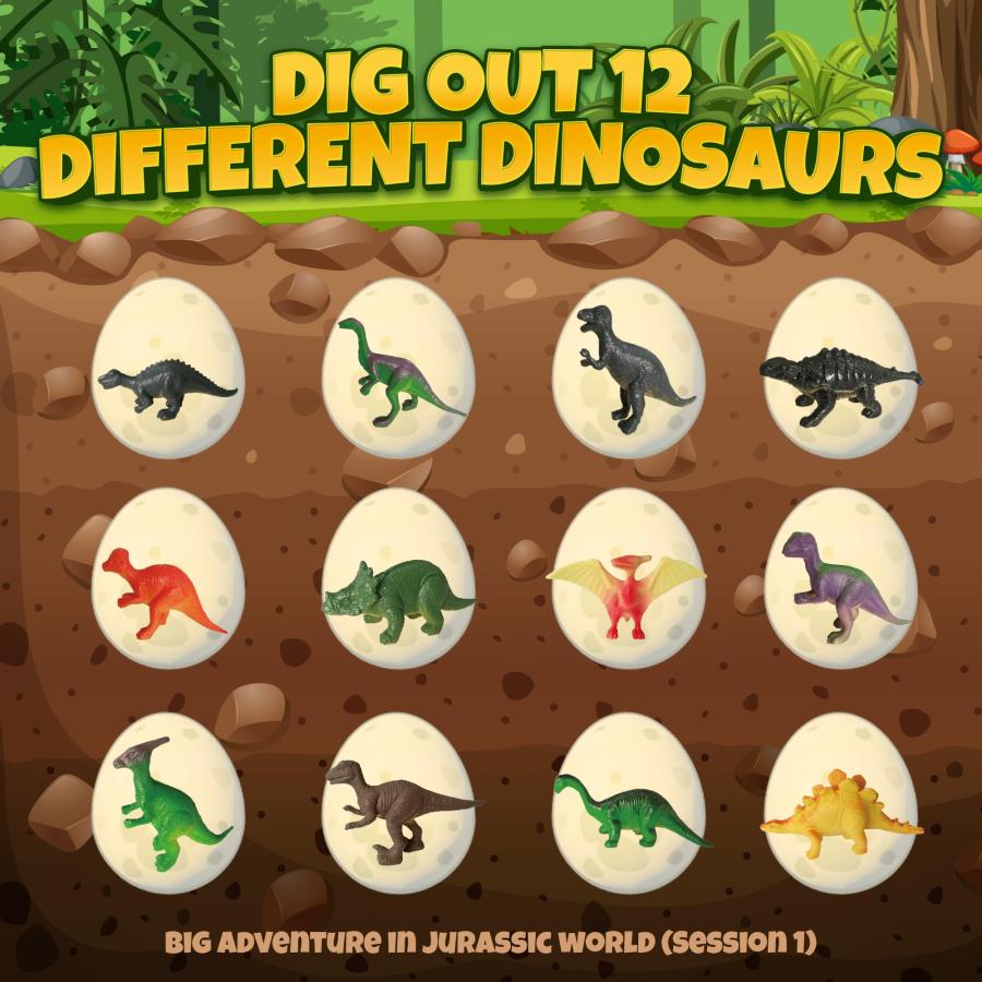 【並行輸入品】SMILESSKIDDO Dinosaur Eggs Excavation Dig Kit 12 Pack Dino Egg_3