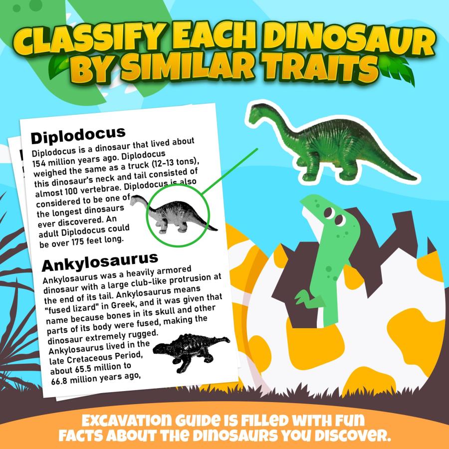 【並行輸入品】SMILESSKIDDO Dinosaur Eggs Excavation Dig Kit 12 Pack Dino Egg_9