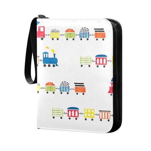 【並行輸入品】Krafig Watercolor Toy Trains Pattern Card Binder 4 Pocket, Tradi |  | 01