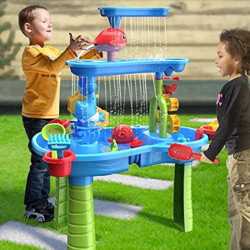 【並行輸入品】TEMI Toddler Water Table | Kids Sand and Water Table | 3 Tier Ouの画像