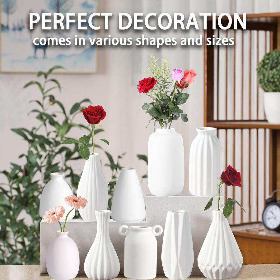 並行輸入品】Sameme 5インチ ホワイトセラミックつぼみ花瓶 20個セット