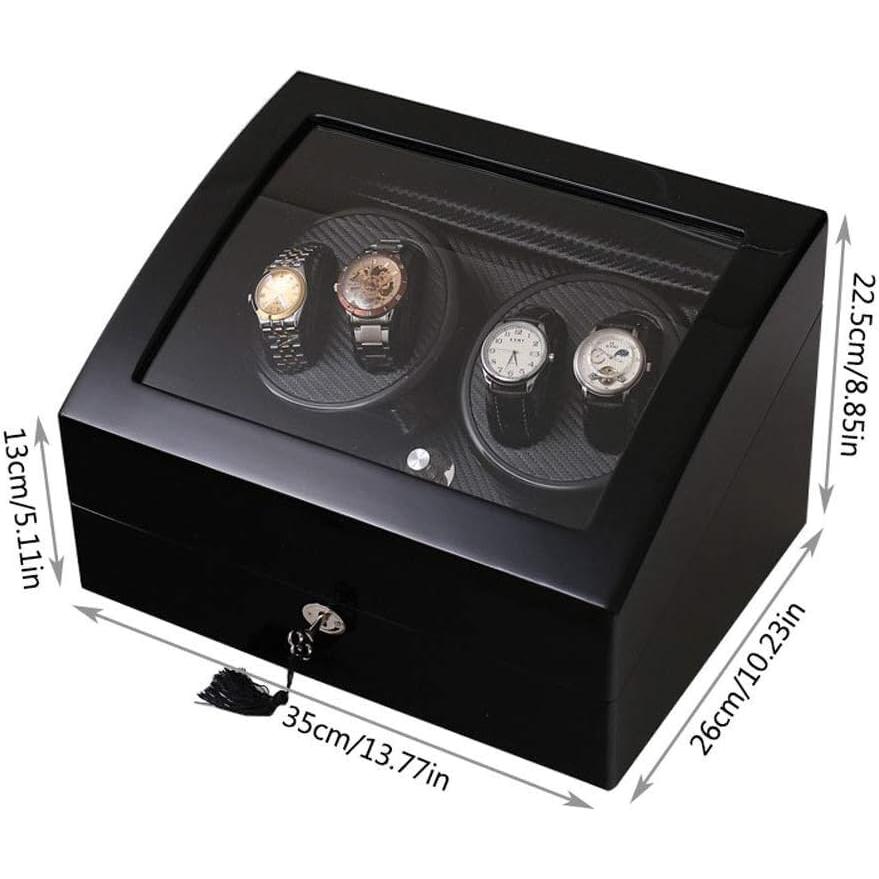 【並行輸入品】NOALED Watch Winder, 4+6 Carbon Fiber Automatic Mechanical Watchの画像