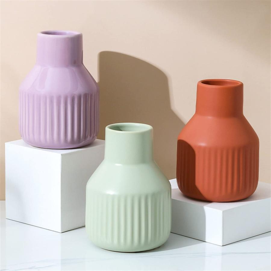 【並行輸入品】花瓶 北欧シンプルなセラミック花瓶クリエイティブドライフラワーアレンジメント家庭用リビングルームダイニングテーブル寝室の装飾花瓶_6