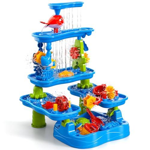 【並行輸入品】Doloowee Sand and Water Table Toy for Kids, 5 Tier Showers Pond_1