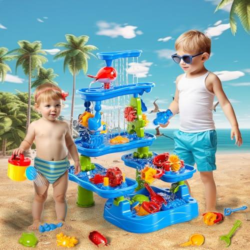 【並行輸入品】Doloowee Sand and Water Table Toy for Kids, 5 Tier Showers Pond_4