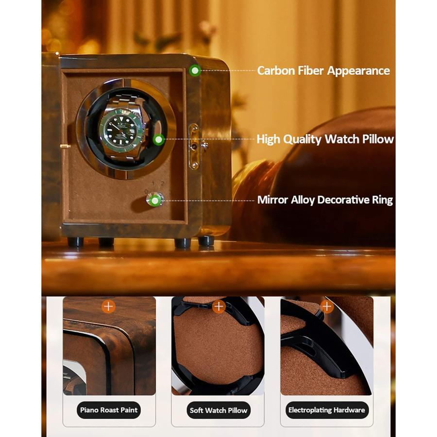 【並行輸入品】Watch Winders Brown Wooden Watch Shaker Mechanical Watch Automatの画像