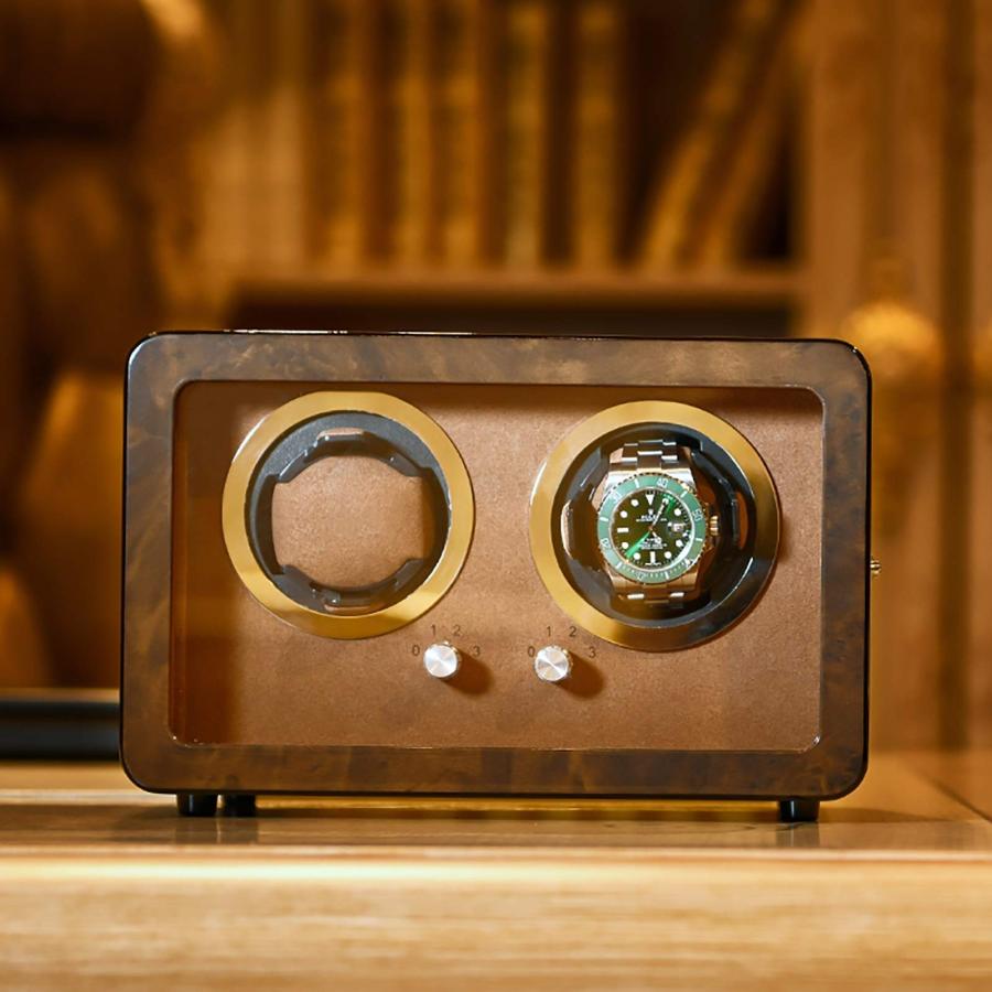 【並行輸入品】Watch Winders Brown Wooden Watch Shaker Mechanical Watch Automatの画像