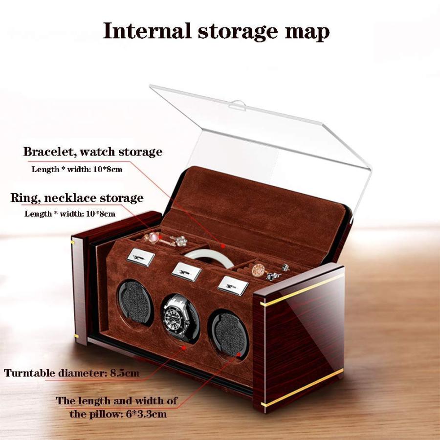 【並行輸入品】Watch Winder,Automatic Watch Winder Velvet Lining Triple Watch W_9
