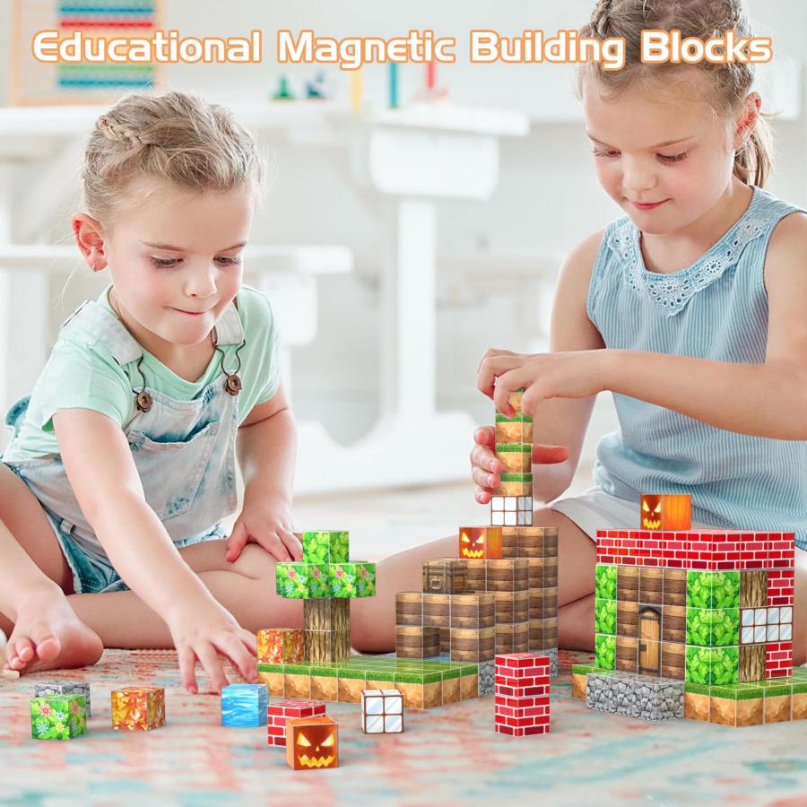 【並行輸入品】AESGOGO マグネットブロック 組み立ておもちゃ AESGOGO Magnetic Blocks, 72PCS STEM Moの画像