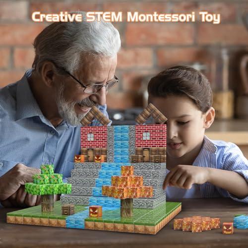 【並行輸入品】AESGOGO マグネットブロック 組み立ておもちゃ AESGOGO Magnetic Blocks, 72PCS STEM Moの画像
