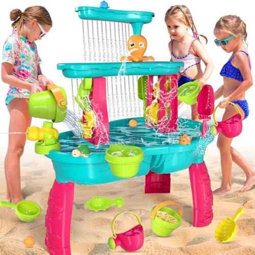 【並行輸入品】VATOS 3 Tier Sand Water Table for Girls, Kids Splash Sand Tableの画像