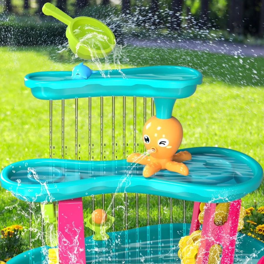 【並行輸入品】VATOS 3 Tier Sand Water Table for Girls, Kids Splash Sand Tableの画像
