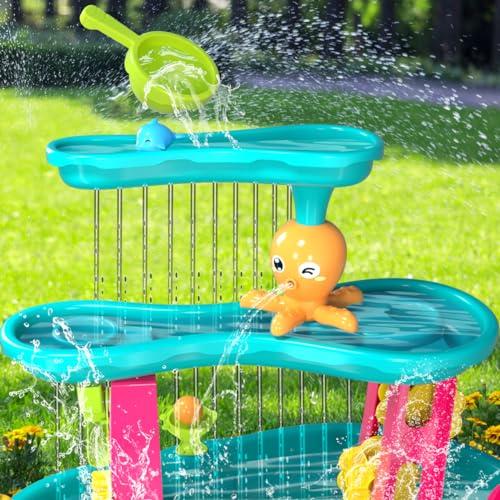 【並行輸入品】VATOS 3 Tier Sand Water Table for Girls, Kids Splash Sand Tableの画像