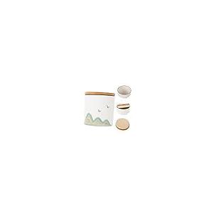 【並行輸入品】PRETYZOOM Ceramic Tea Canister Black Pottery Tea Storage White Dの画像