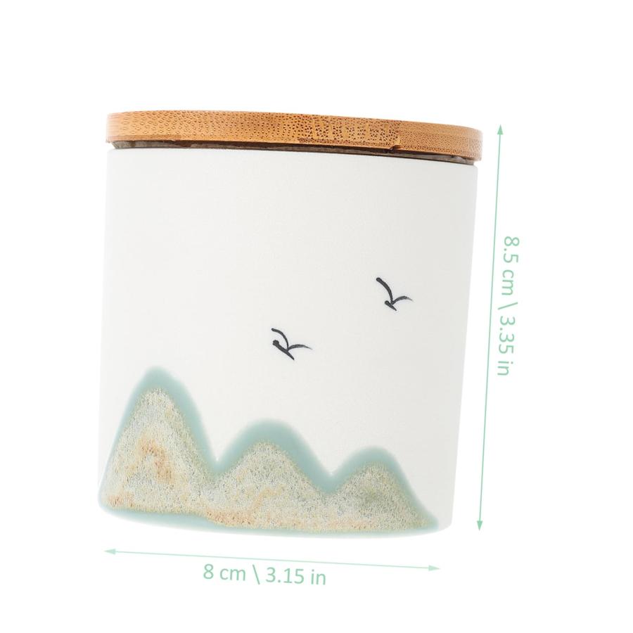 【並行輸入品】PRETYZOOM Ceramic Tea Canister Black Pottery Tea Storage White Dの画像