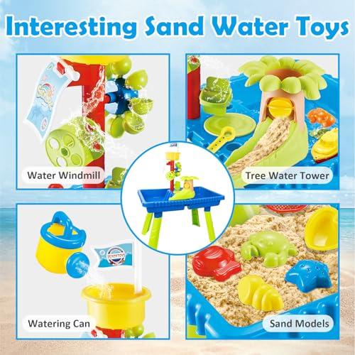 【並行輸入品】37 Pcs Sand Water Tables for Toddlers 1 3 3 5, 2 in 1 Activity Sの画像