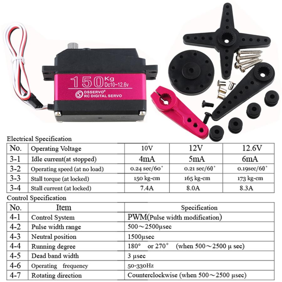 並行輸入品】Wishiot 150kg RCサーボ 270° DS51150 デジタル