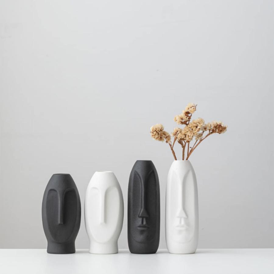 【並行輸入品】Simple Sculpture Vase Nordic Art Human Face Flower Vase Modern Hの画像