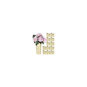 【並行輸入品】B'More Brand 輝くゴールドガラスシリンダー花瓶 24個セット 室内装飾 結婚式 パーティー センターピース フローティ