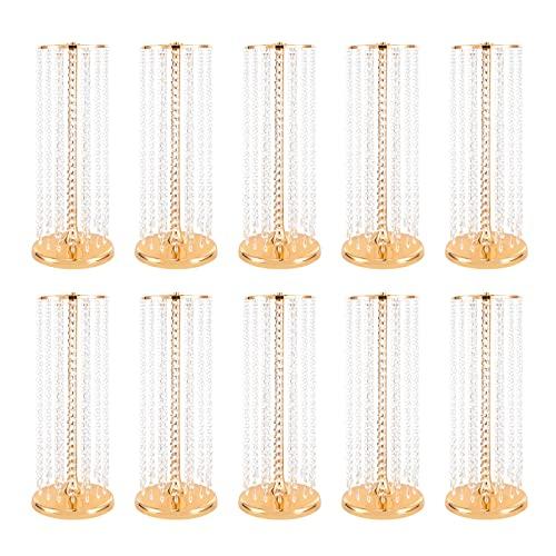 【並行輸入品】Metal Flower Floor Vase Gold Column Flower Stand 23.6 Inch Tallの画像