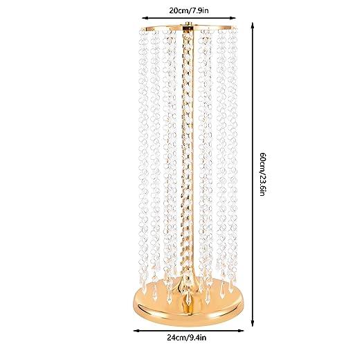 【並行輸入品】Metal Flower Floor Vase Gold Column Flower Stand 23.6 Inch Tallの画像
