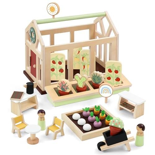 【並行輸入品】PairPear Flower Garden Toy Greenhouse Playset,Toddlers Wooden Toの画像