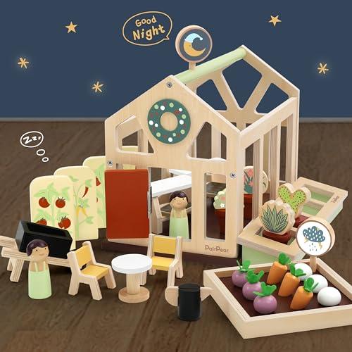 【並行輸入品】PairPear Flower Garden Toy Greenhouse Playset,Toddlers Wooden Toの画像