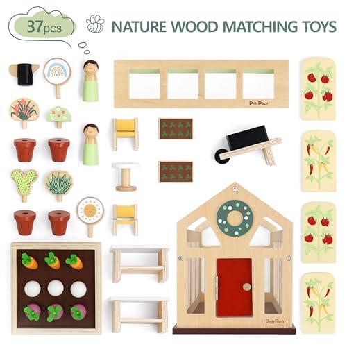 【並行輸入品】PairPear Flower Garden Toy Greenhouse Playset,Toddlers Wooden Toの画像