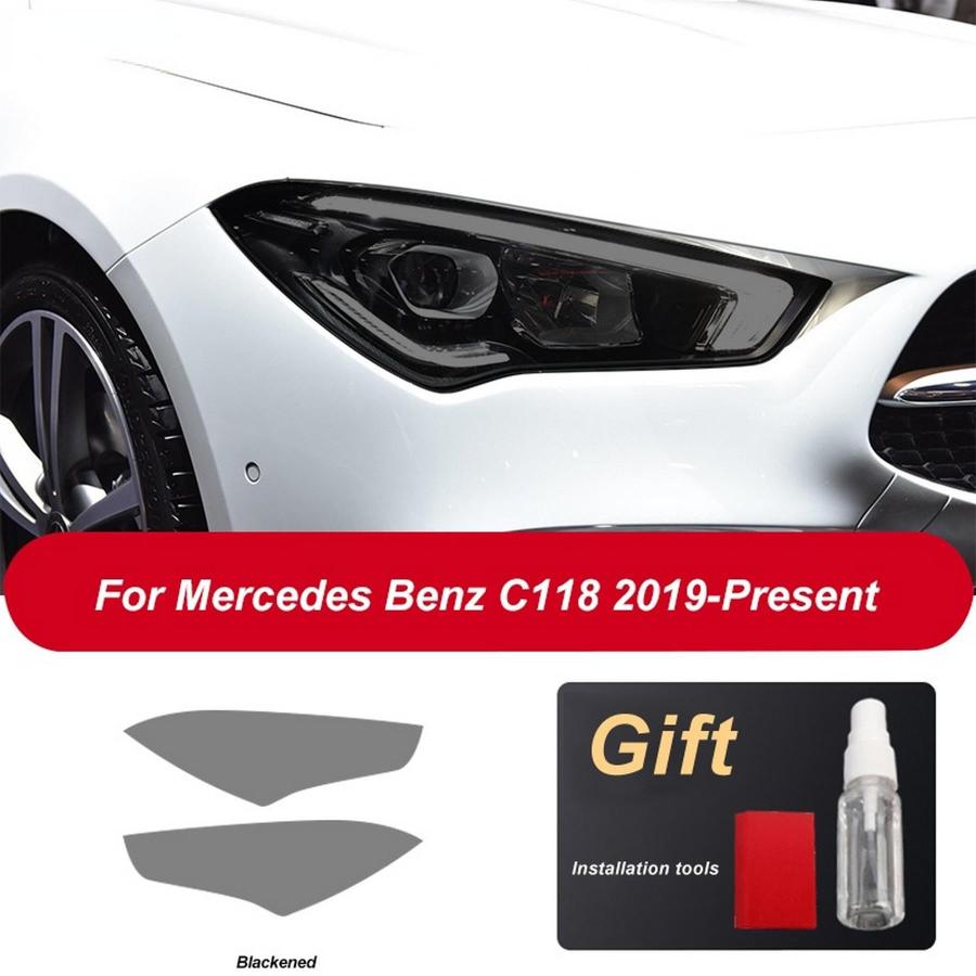 【並行輸入品】ChrOx 車のヘッドライト保護フィルム透明ブラックTPUステッカー、メルセデスベンツCLAクラスC118 2020 CLA45_3