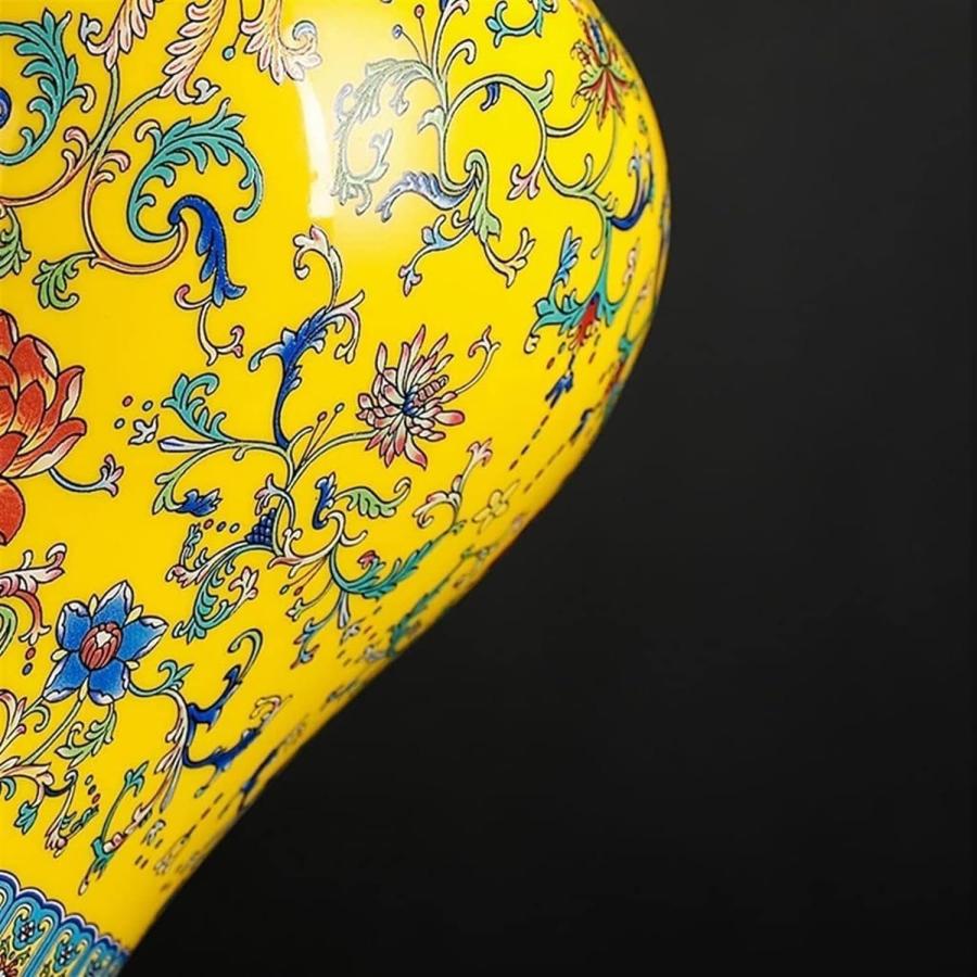 【並行輸入品】Porcelain Ginger Jar,Ceramic Flower Vase,1pc Yellow Decorative G |  | 06